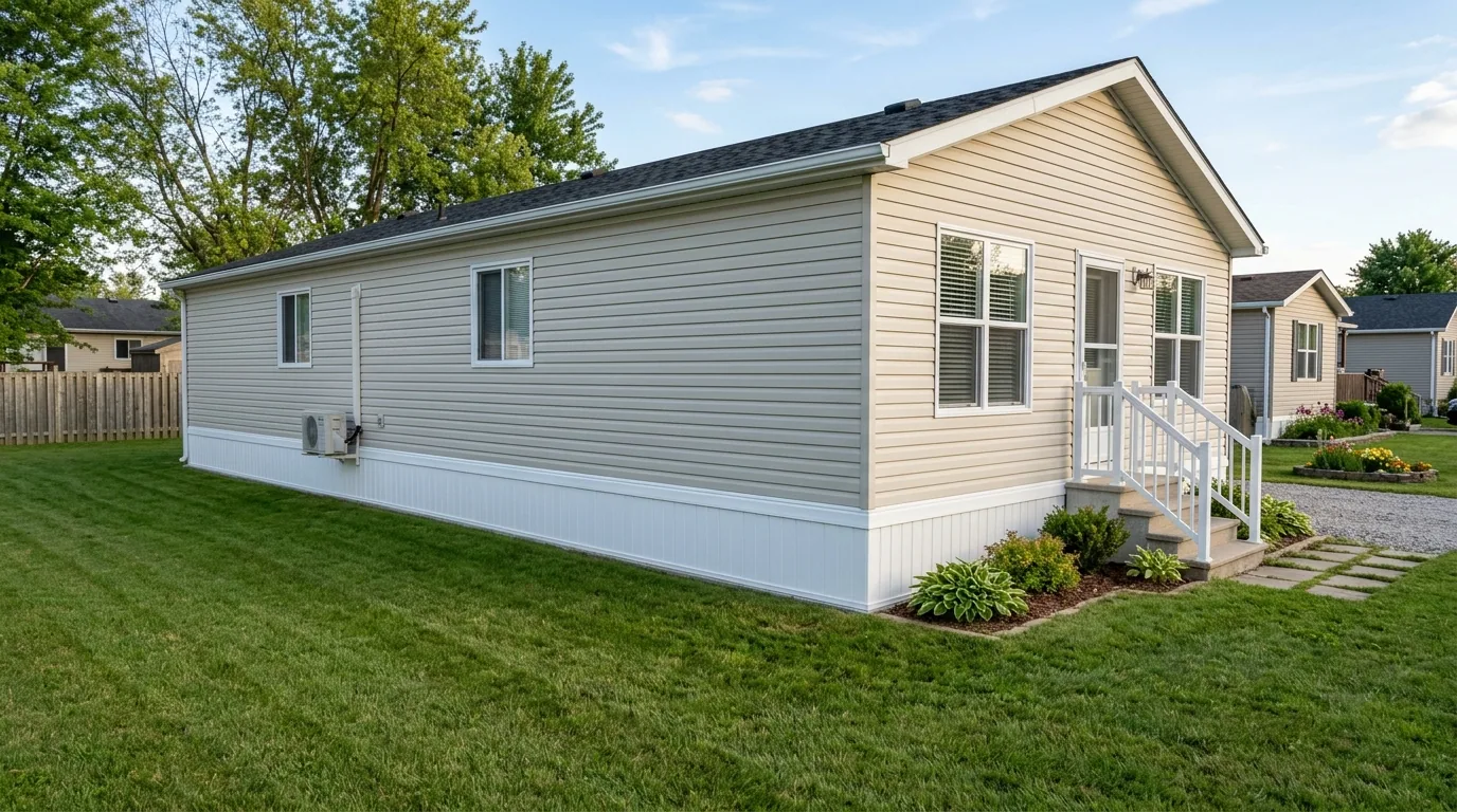 The finished result of professional mobile home skirting: the completed work looking clean, correct — Ocala, FL