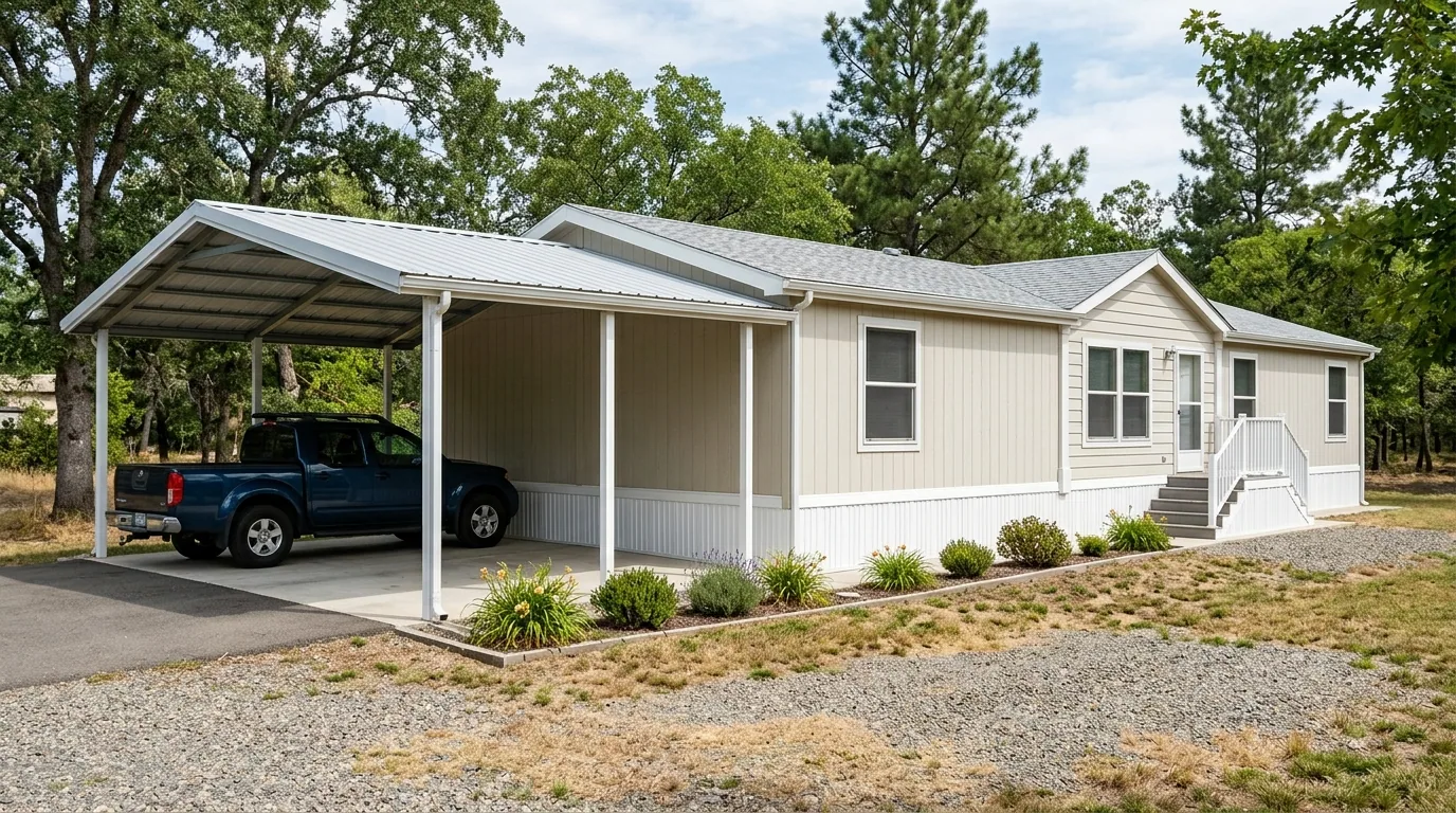 The finished result of professional mobile home skirting: the completed work looking clean, correct — Ocala, FL