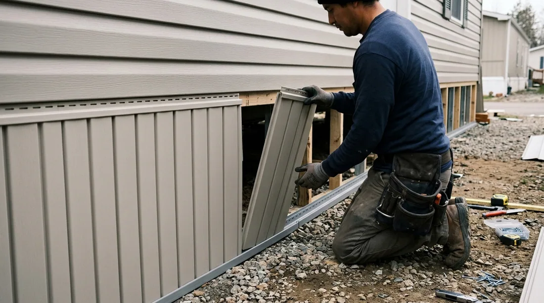 Panels cut and set into the track with the expansion allowance the material requires — Ocala, FL